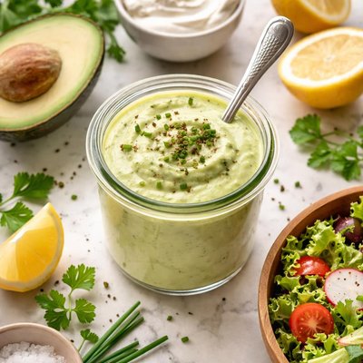 Creme fraiche avocado dressing
