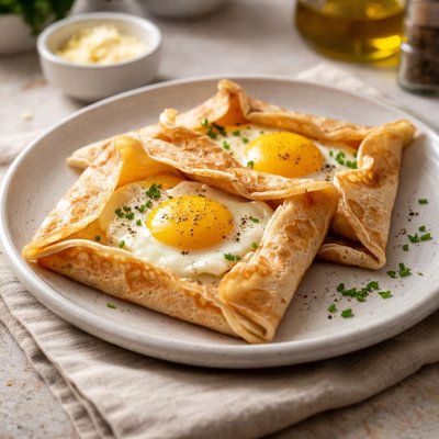 Crepe cheese and egg