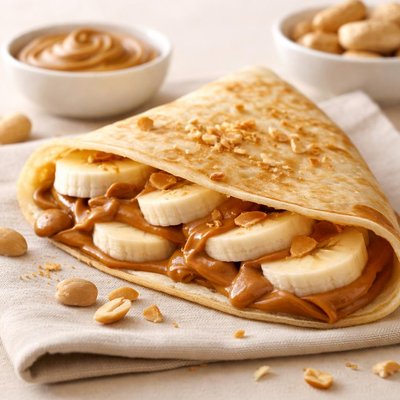 Crepe with banana and peanut butter