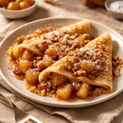 Crepe with caramelized apples