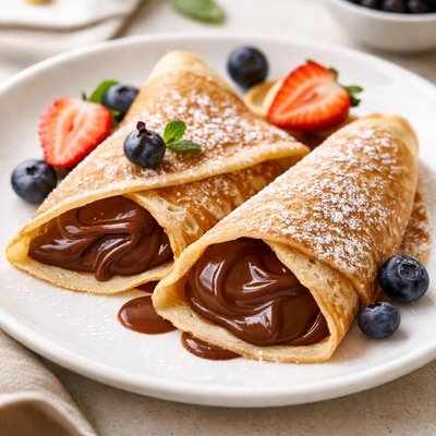 Crepe with chocolate filling