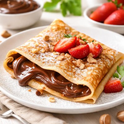 Crepe with chocolate spread