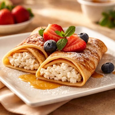 Crepe with cottage