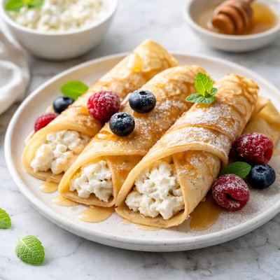 Crepe with cottage cheese