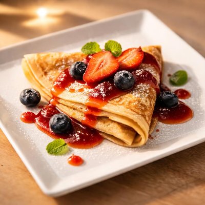 Crepe with sauce