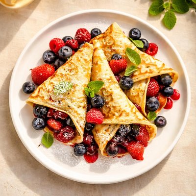 Crepes with berry filling