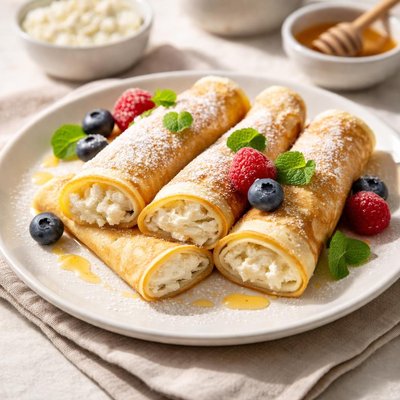 Crepes with cottage cheese