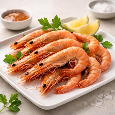 Crevettes roses cuites