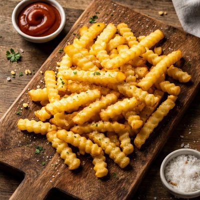 Crinkle cut french fried potatoes