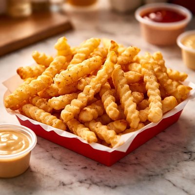 Crinkle fries raising cains