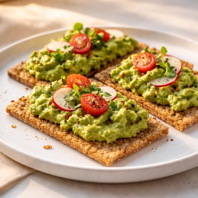 Crispbread with avocado spread