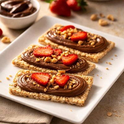 Crispbread with chocolate spread
