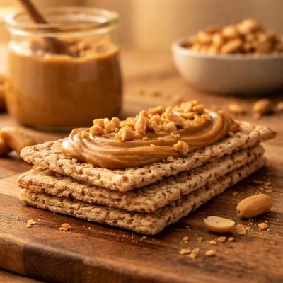 Crispbread with peanut butter