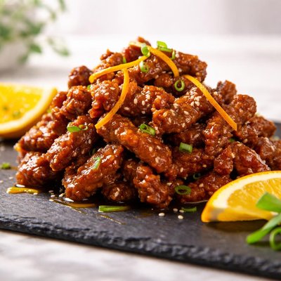 Crispy beef in orange sauce