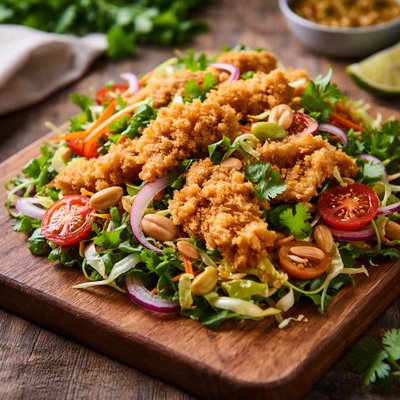 Crispy catfish salad
