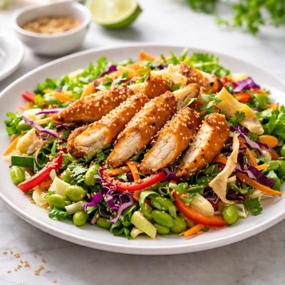 Crispy chicken asian salad