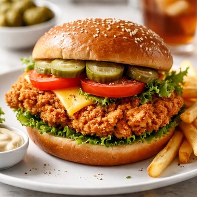 Crispy chicken burger