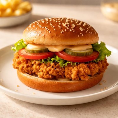 Crispy chicken burger king