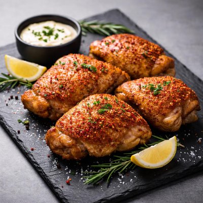 Crispy chicken thigh