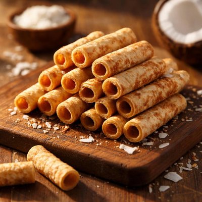 Crispy coconut rolls