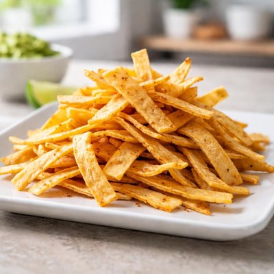 Crispy corn tortilla strips