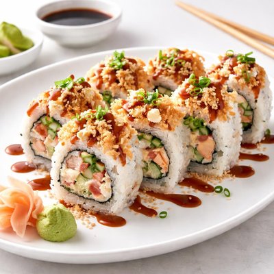 Crispy crab sushi