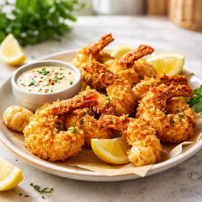 Crispy fried prawns