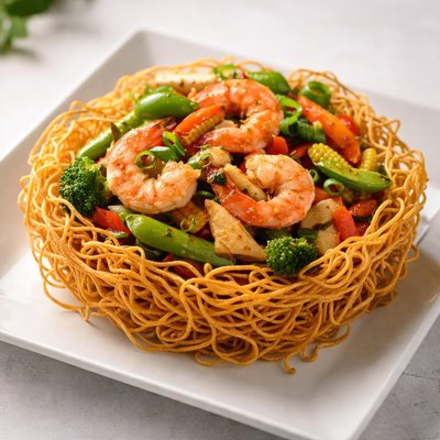 Crispy noodle nest