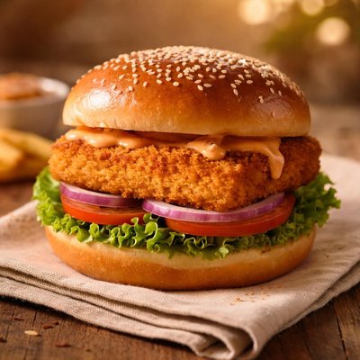 Crispy paneer burger