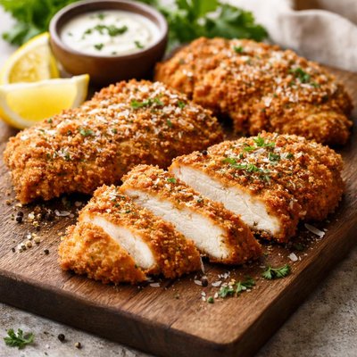 Crispy parmesan chicken