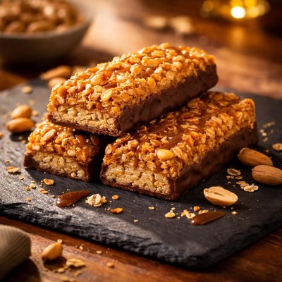 Crispy peanut protein bar