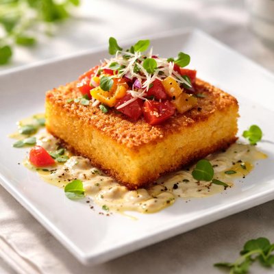 Crispy polenta cake
