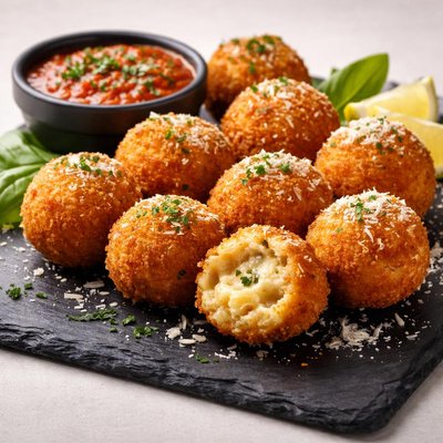 Crispy risotto balls