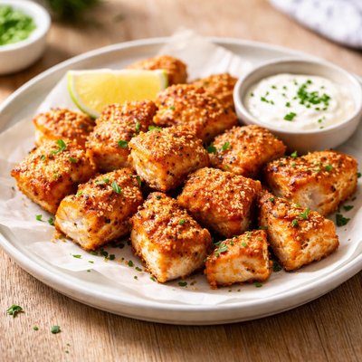 Crispy salmon pieces