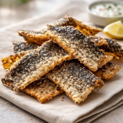 Crispy salmon skin