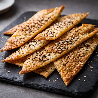 Crispy sesame flatbread