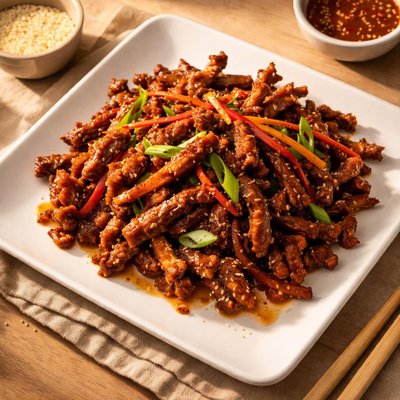 Crispy shredded beef