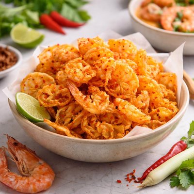 Crispy shrimp cheek tom yum goong flavor