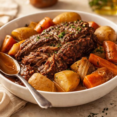 Crock pot chuck roast with vegetables