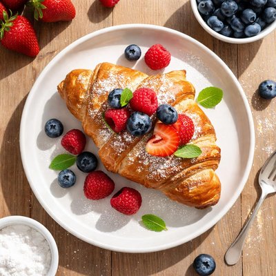 Croissant with berries