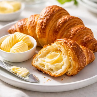 Croissant with butter