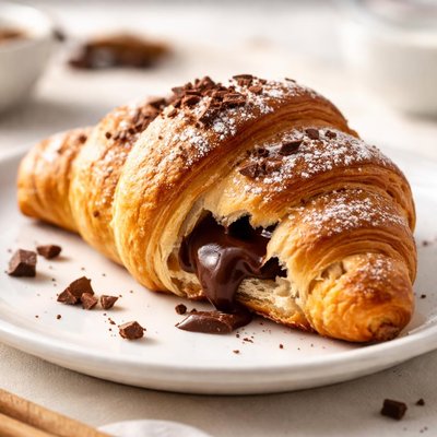 Croissant with chocolate