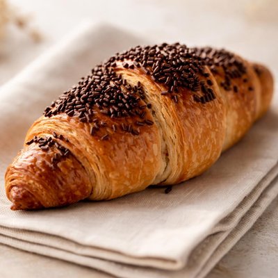 Croissant with chocolate sprinkles
