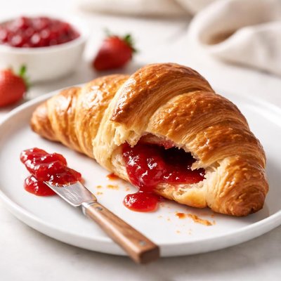 Croissant with jam