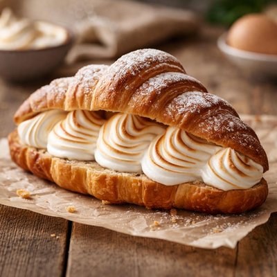 Croissant with meringue