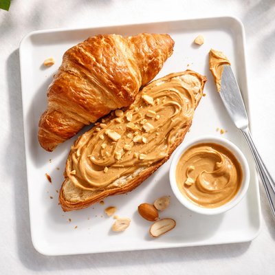 Croissant with peanut butter