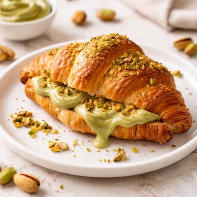 Croissant with pistachio cream