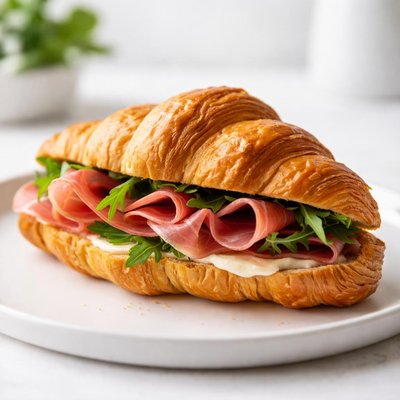 Croissant with prosciutto
