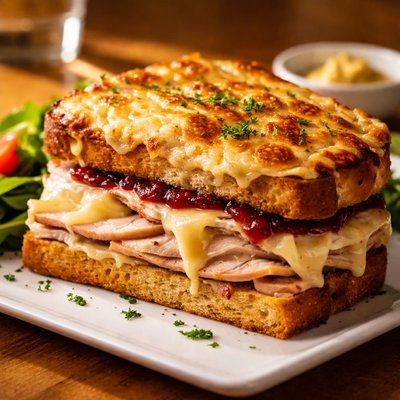 Croque turkey with brie