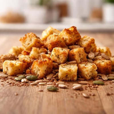 Croutons and seeds